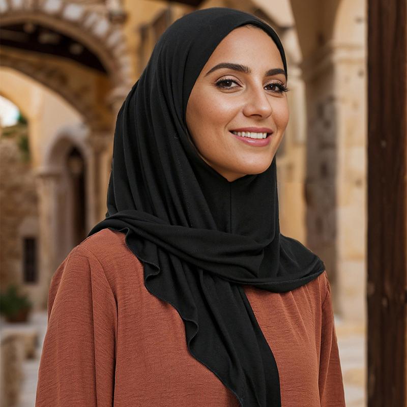 

Fashion Solid Modal Jersey Hijab Instant Hijab Scarf For Muslim Woman Hijab Ladies Casual Wraps Islamic Headband Turban 68*68Cm