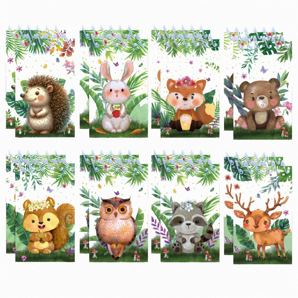 8pcs Ocean Theme Spiral Notebook Marine Life Pocket Memo Pad Portable Tear-Off Notepad Student School Office Supplies Stationery