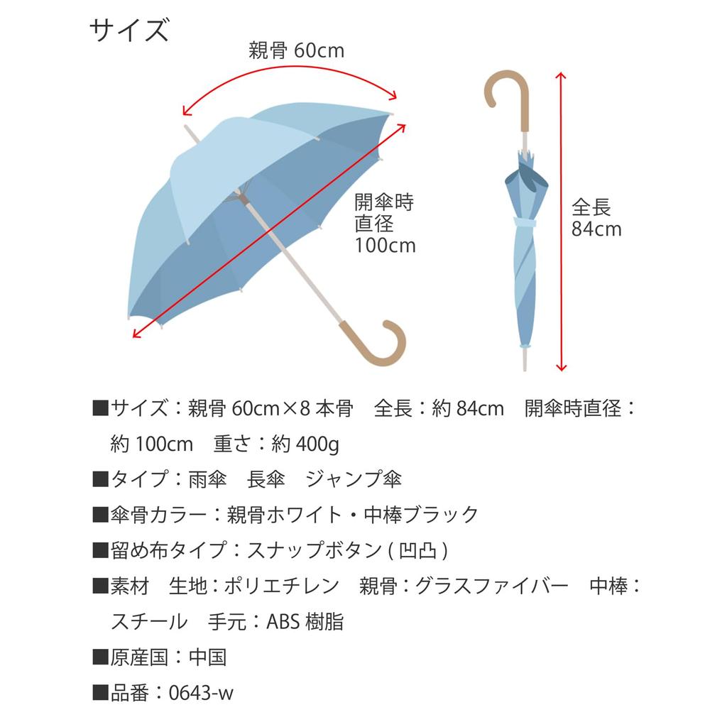 vinyl rain 60cm x 8 automatic opening umbrella Botanical x White Umbrella, umbrella, umbrella, ribs, printed, women's, one-touch [LIEBEN-0643]