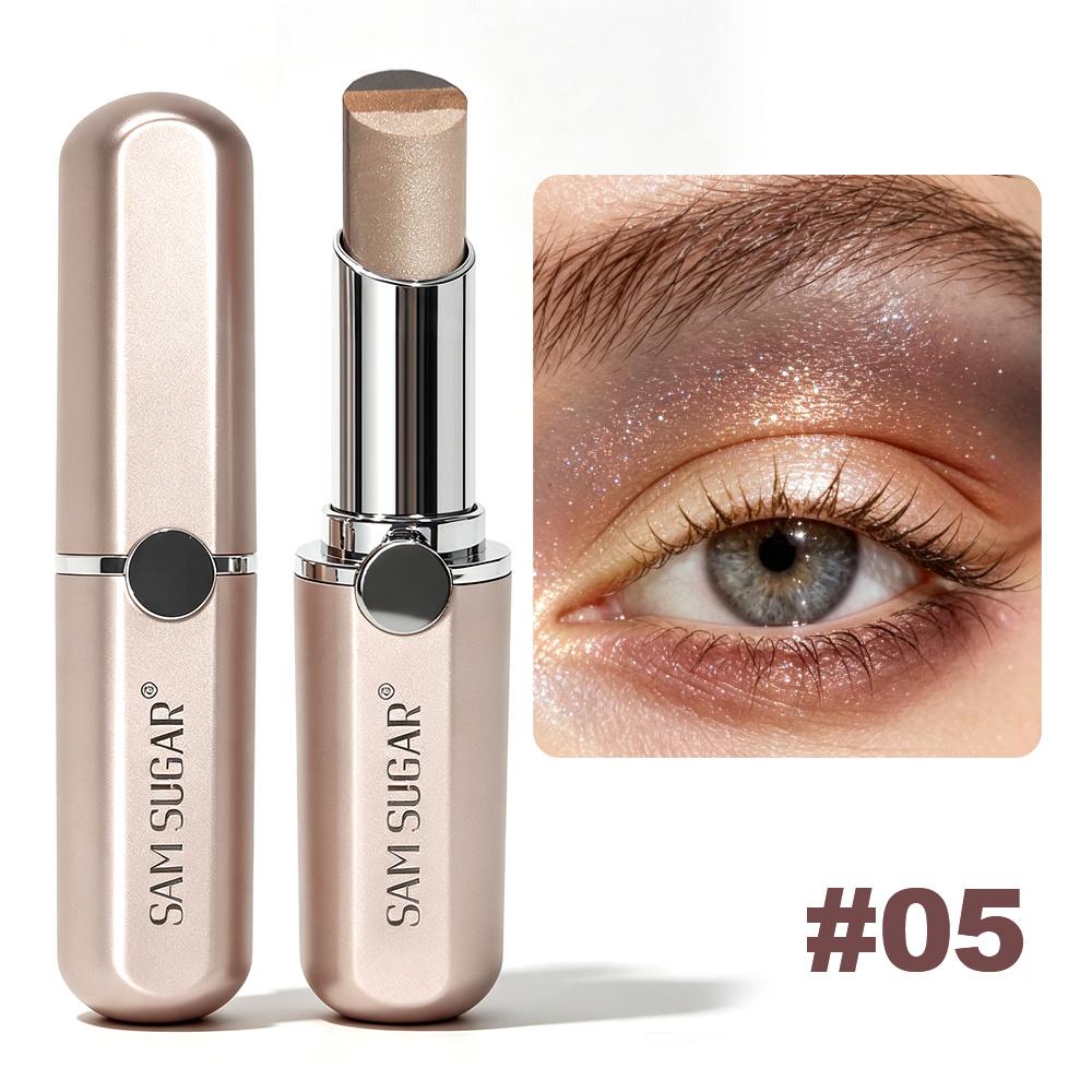 SAM SUGAR Stick Ombretto Cremoso Tricolore Cambiamento Graduale Highlighter e Blush Scintillante Non Disturbante Impermeabile
