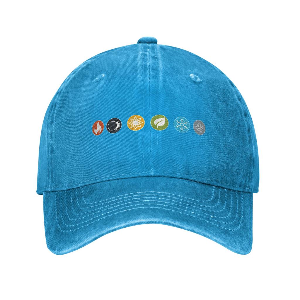 Washed Baseball Cap Gloomhaven EleUnisext Symbols Board Game Summer Trucker Hat Unisex  Street Style Outdoor Gym Sun Snapback Cap