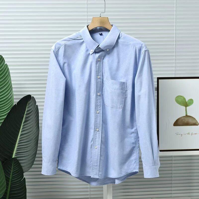 Japanese 1116 Men's Women's Long Sleeve Shirt Imitation Oxford Shirt Business Casual Bottom Shirt Thin Jacket 119611