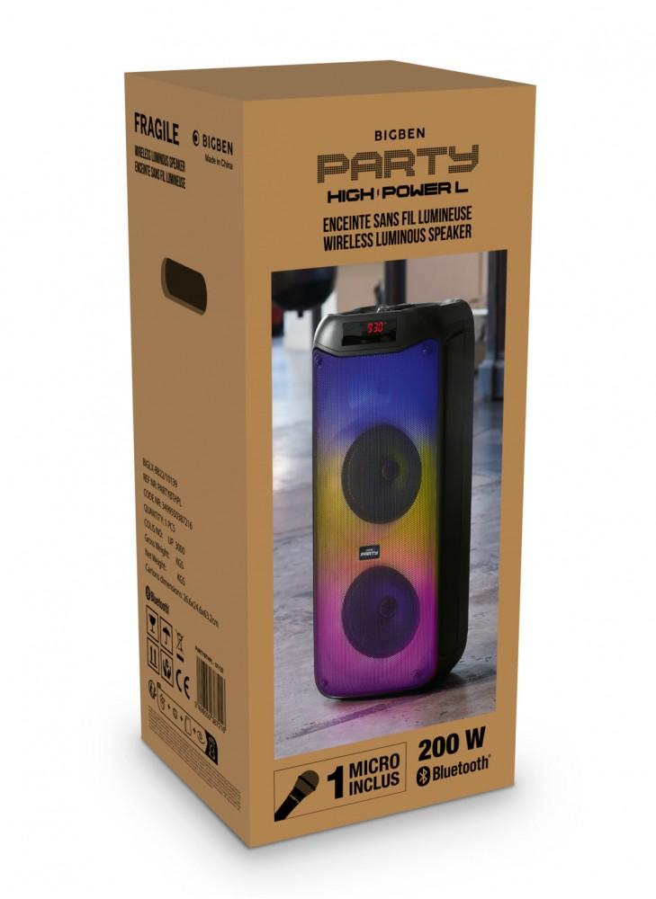 BIGBEN PARTYBTHPL Wireless Bluetooth Party Speaker with Light Effects, BigBen
