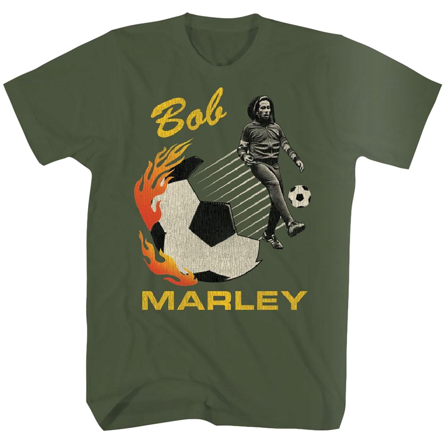 Men s Bob Marley Bob Photo T-shirt Small Military S