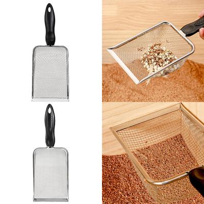 Stainless Steel Reptile Sand Substrate Scoops Shovel Fine Mesh Sifter Reptile Litter Cleaner Metal Scooper for Bedding