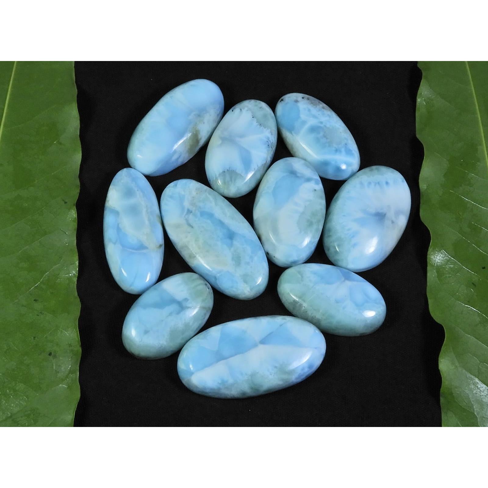 

12X20-15X30ММ Натуральный Ларимар Пектолит Овальный Кабошон Свободный Драгоценный Камень 10 Шт. C-63