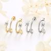 D Moissanite Stud Earrings for Women Girls 925 Silver Original Certified Jewelry Half Hoop Huggie Open C Shaped Earrings