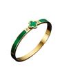 Girls' Stainless Steel Four-Leaf Clover Bracelet with High-Color Retention Enamel and Diamonds