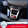 Pour VW Volkswagen Jetta MK5 Golf 1 Pièce ABS Autocollants de Garniture de Volant de Voiture Logo R Accessoires Pour Volkswagen GTI R-Line Polo Gol