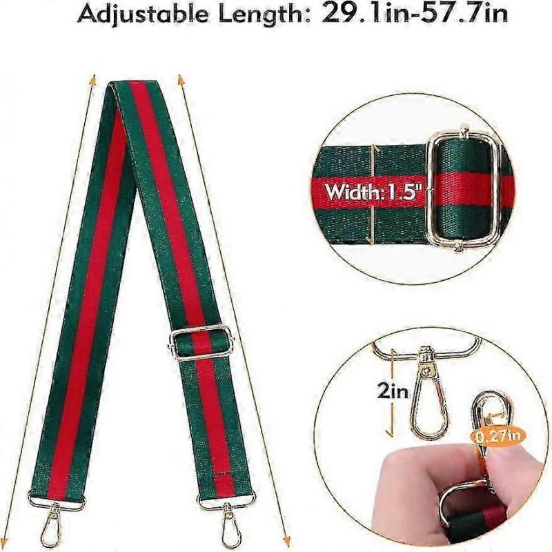 Adjustable Crossbody Purse Strap with Gold Buckle, Red