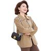 LangSha Women's Mid-Aged Wool Blend Lapel Jacket