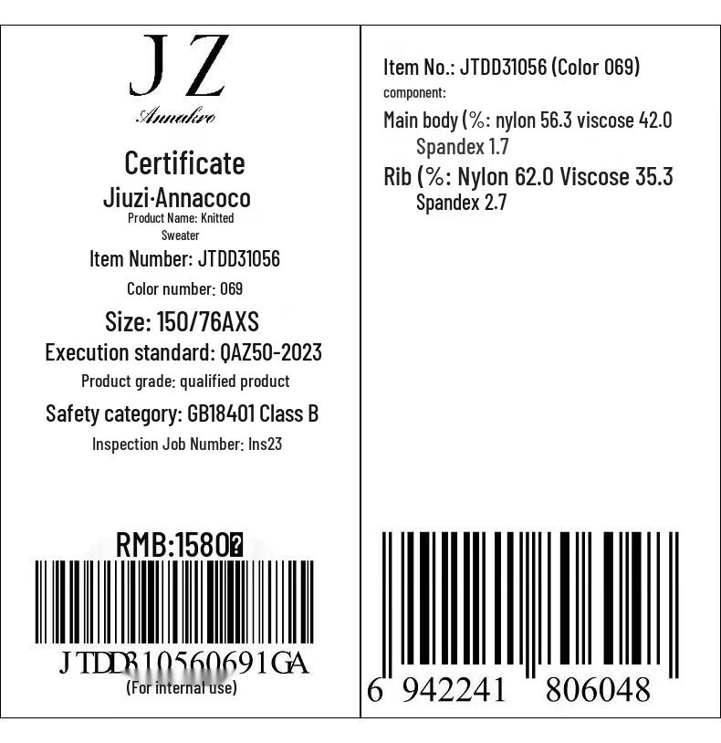 JU ZI ANNA & CO Women's Retro Color Block Chenille Hooded Sweater