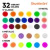 Shuttle Art Crayons Tempera Paint for Drawing and Coloring On and A Perfect Gift for Children and a Great 32-Color Set Water-Washable Sticks,
