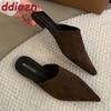 Fashion 2025 Luxury Summer Beach Flats Ladies Slippers Shoes Fashion Pointed Toe Flats Slippers Women Mules Female Slides Sandals
