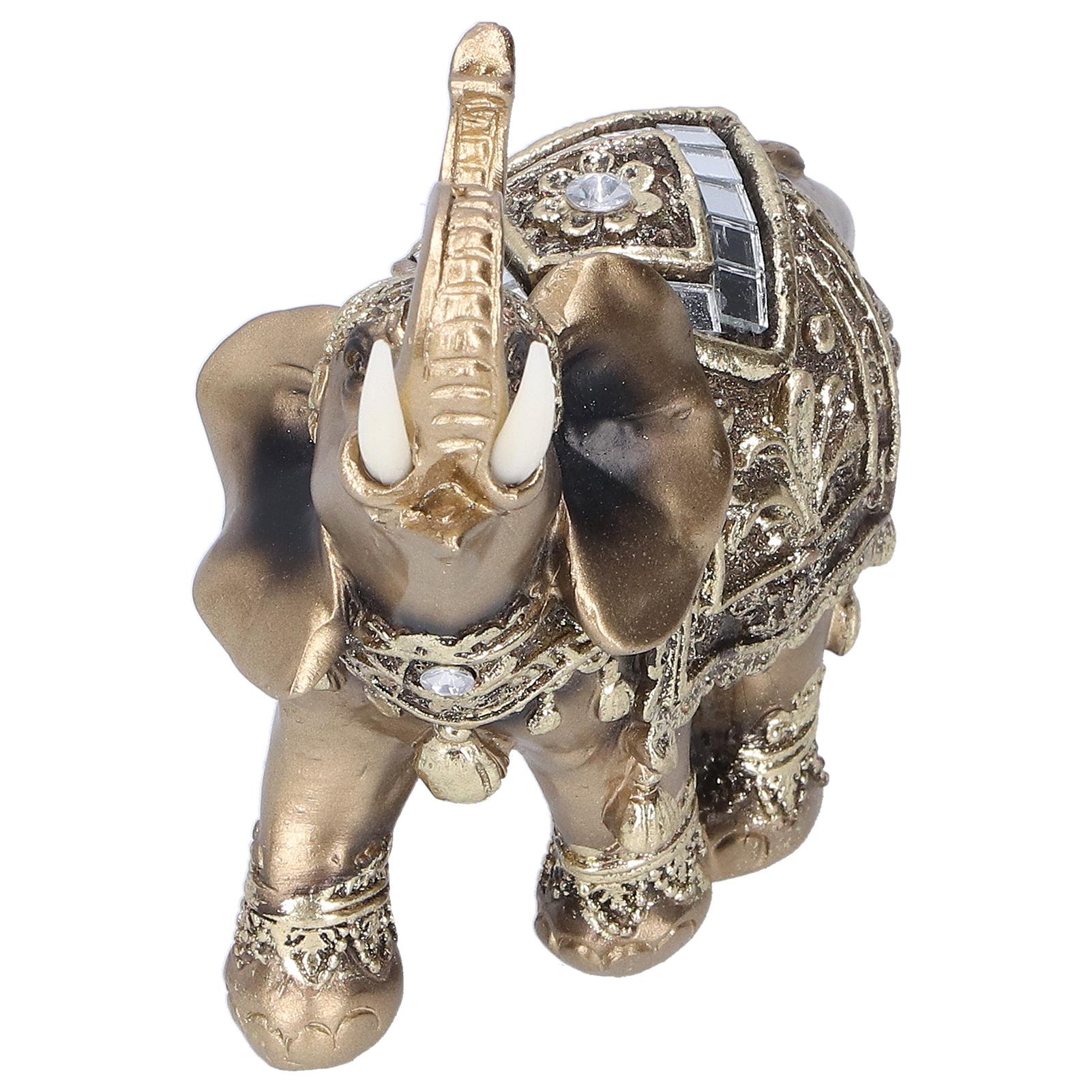 

Elephant Statue Figurine Feng Shui Resin Animal Ornament Art Crafts Desktop Decoration Type 2