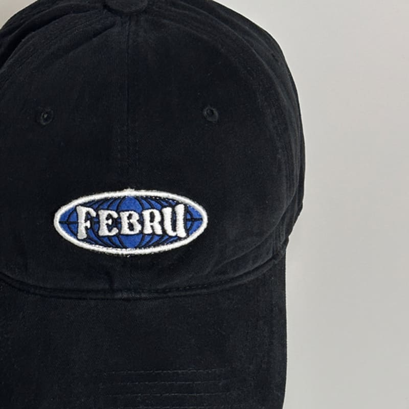 FEBRU Pigment washed Logo cap _ Black