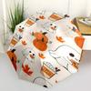 1pc Pumpkin Ghost Automatic Umbrella   Auto Open/Close Folding Umbrella with  8 Rib Frame, 3 Fold Compact Umbrella for Men & Women, 131