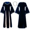 Renaissance Retro Mittelalter Mädchenkleidung, Musikalische und Tanz Bühnenkostüme, Hofstil, Trompetenärmelkleid