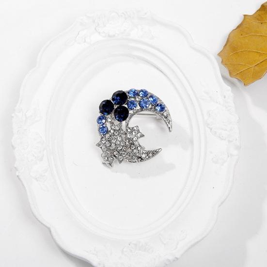Temperament Moon Star pross Crescent Moon Pross Pin Ülikond Pin Sparkling Half Moon Rhinestone