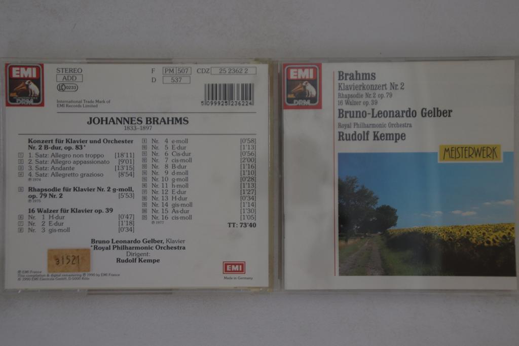 CD RUDOLF KEMPE - Brahms: Klavierkonzert Nr. 2 CDZ2523622 EMI Germany Classical Used