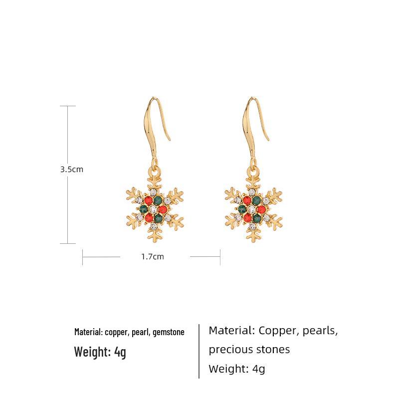 

2022 Elegant Snowflake Stud Earrings: European & American Style Christmas Jewelry for Women