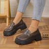 Platform Shoes for Women Loafers Shoes Thick-soled Wedding Formal Women Business Shoes Slipon Leather Increase Casual Shoe Women
