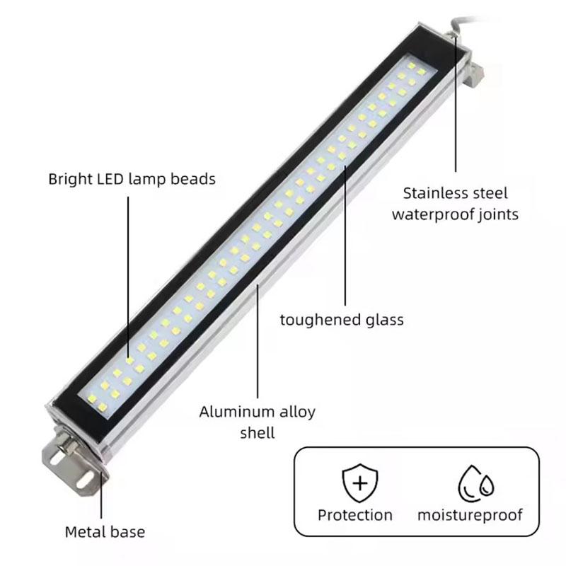 22CM 35CM 40CM 52CM 220v 24v IP67 Waterproof Oil-proof Dust-proof Led Bar Lamps LED Industrial Lamp Machine Work Tool Lights
