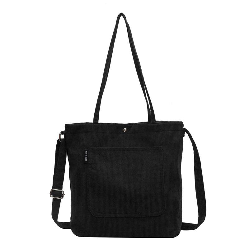 

Вельветовая женская большая сумка большой вместимости, сумка на плечо, вельветовая женская сумка чёрный