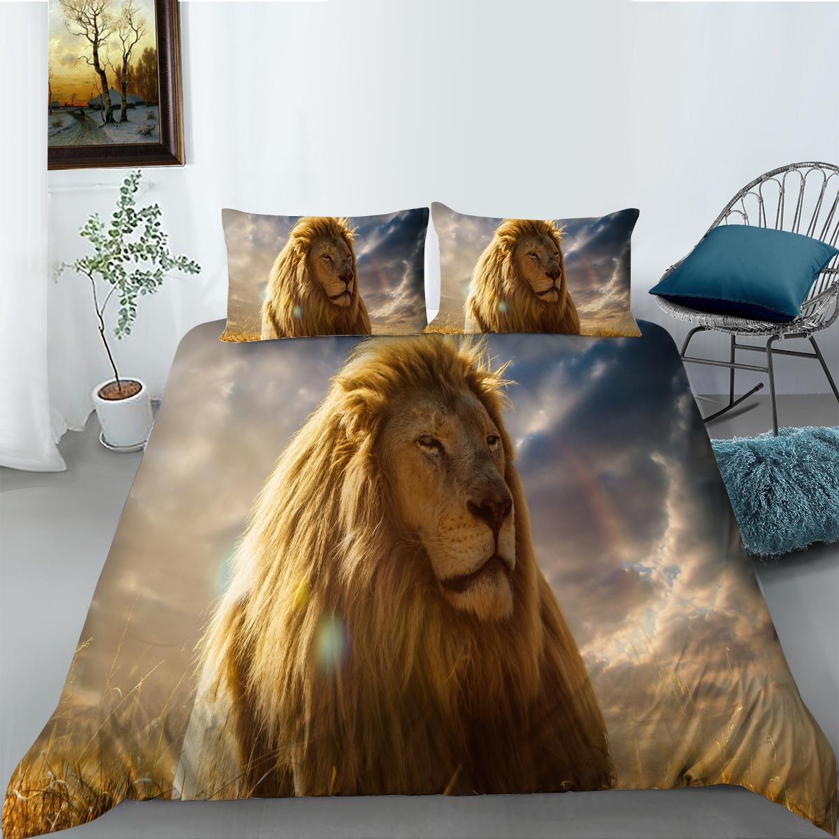

Комплект постельного белья с тематикой льва, домашний пододеяльник/наволочка, комплект постельного белья, Австралия/ЕС/США, полноразмерное украшение для дома Baby 100x135cm