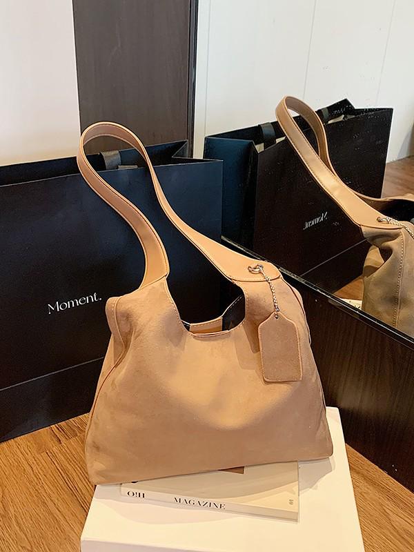 Große Wildleder-Tasche mit Leopardenmuster im koreanischen Stil - Mode Herbst/Winter 2025 Retro Ein-Schulter Umhängetasche für Damen