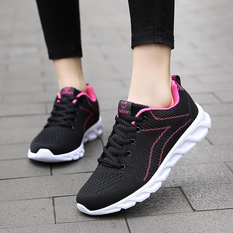 Black Non-slip Women's Shoes, Non-slip and Light Running Sports Shoes, Breathable Casual Travel Shoes, Comfortable Work Shoes