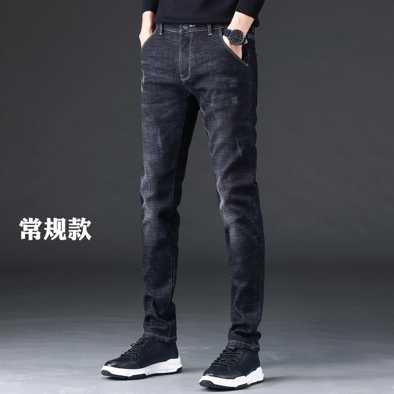 

2024 осень и зима новые мужские плюшевые утолщенные/обычные дополнительные джинсовые модные трендовые универсальные облегающие шорты 31