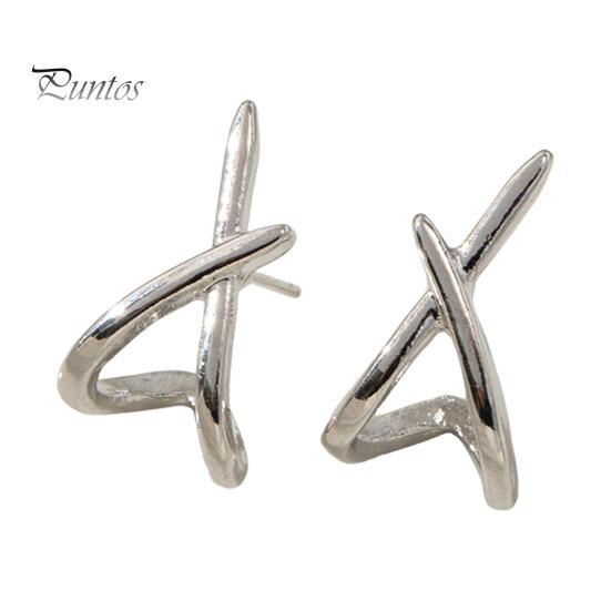 

1 пара женских сережек с геометрическим крестом из сплава, ажурные противоскользящие гладкие серьги-гвоздики, повседневные украшения для вечеринок и клубов серебряный