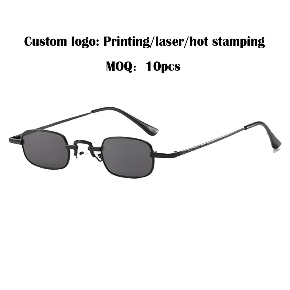 Small Rectangular Sunglasses Vintage Women Men 90s Brand Designer Steampunk Tiny Red Square SunGlasses