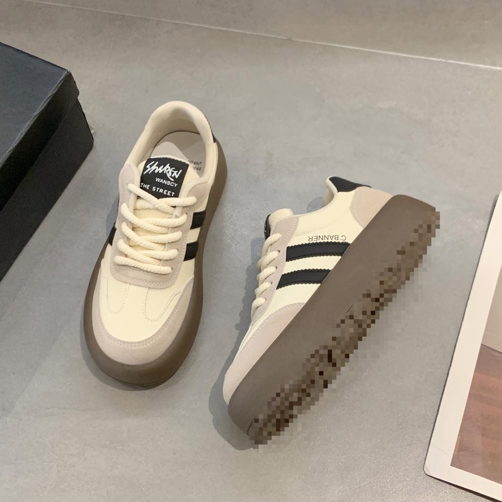 Design Sense Women 2 Spring New Shoes Platform Sole White Shoes Casual Sports Board Shoes Tide