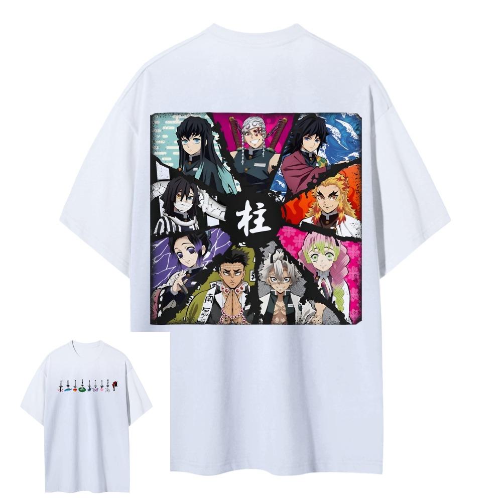 Anime T Shirt Unisex Women Demon Slayer Hashira Cotton Short Sleeve Oversized Streetwear 2026 Summer Casual Tops Unisexga Graphic Tee