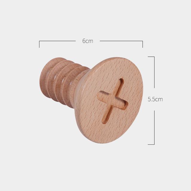

Крючки из дерева в скандинавском стиле, в форме шурупа, из натурального бука, черного ореха, крючки для одежды, держатель для ключей, настенная вешалка для ключей