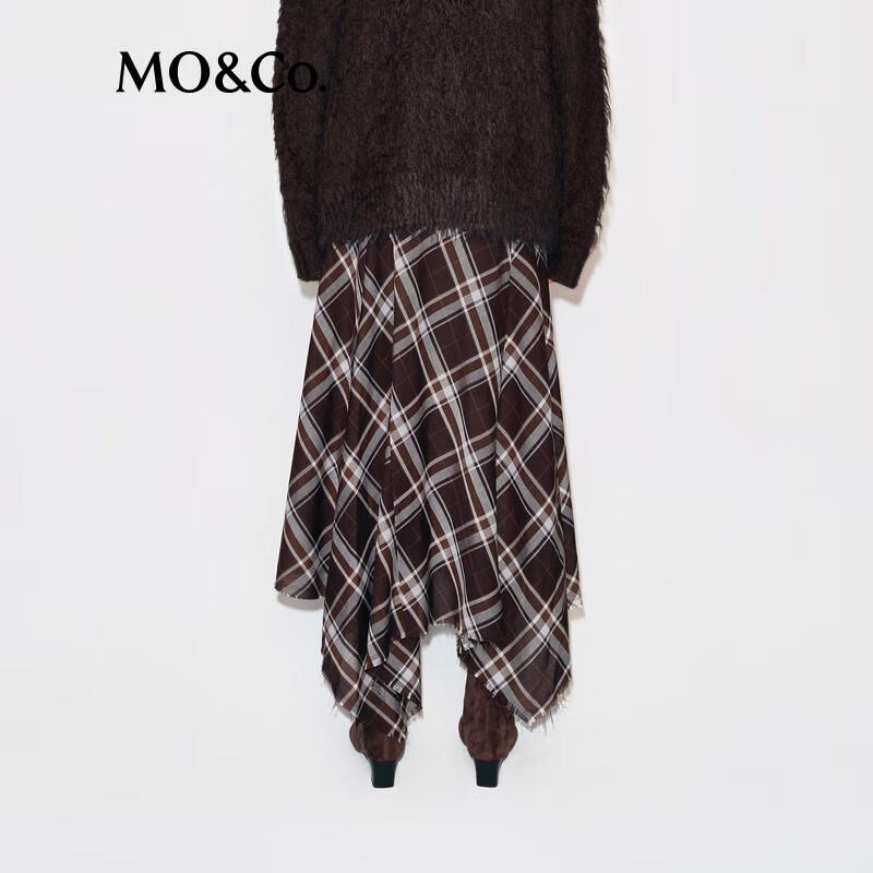 MO&Co. Plaid A-Line Long Skirt