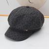 Polka dot button octagonal beret women's autumn and winter new fashion versatile face small literary and casual painter hat
