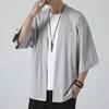 Spring Summer Men's Sun Protection Clothing Japanese Kimono Shirts Casual Open Stitch Lightweight  Solid Three Quarter Loose Couple Shirts M-5XL