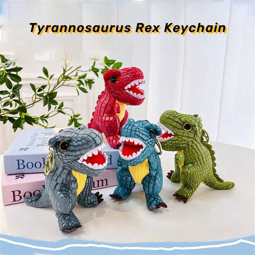 Langlebiger Hochwertiger Dinosaurier Plüsch Schlüsselanhänger Weiches Stofftier Schlüsselanhänger 14cm Niedliches Taschenzubehör ideal für Rucksack
