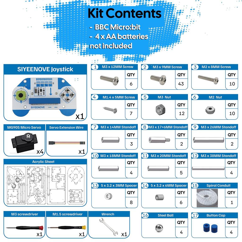 SIYEENOVE Microbit Smart Robot Arm Kit with Japanese PDF Instruction Manual 4DF Programmable Mechanical Arm Assembly Kit [Microbit V2 and AA Batteries