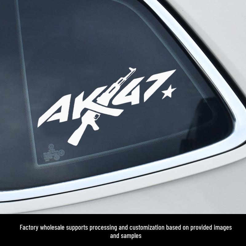 

AK47 Car Window Stickers - Creative, Waterproof, Front & Rear Bumper Decals Small (15cm x 6.5cm)