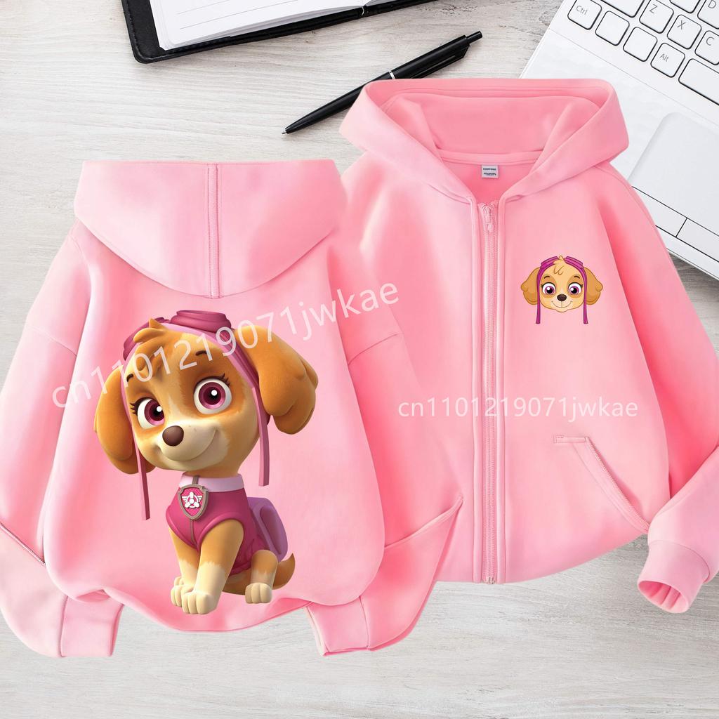Spring Kids Coat PAW Patrol Children's Zipper-style Hooded Sweatshirt for Boys Girls' Casual Top Casual Shirt with Cartoon Print