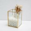 Gennemsigtig Glas Make-up Pensel Opbevaringsboks Guld Kosmetik Beholder Ring Blyant Læbestift Holder Make Up Pensler Organizer