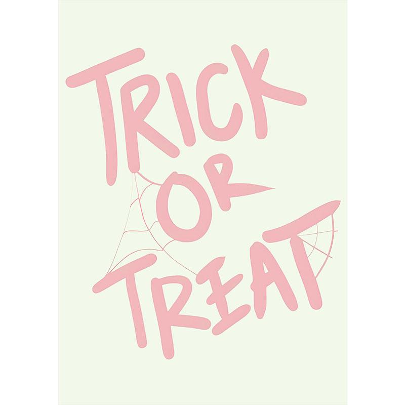 Pink Halloween Geist Skelett Hexenhaftes Gemälde Druck Leinwand Poster Nordische Wandkunst Bild zum Geschenk Wohnzimmer Heimdeko Cuadro