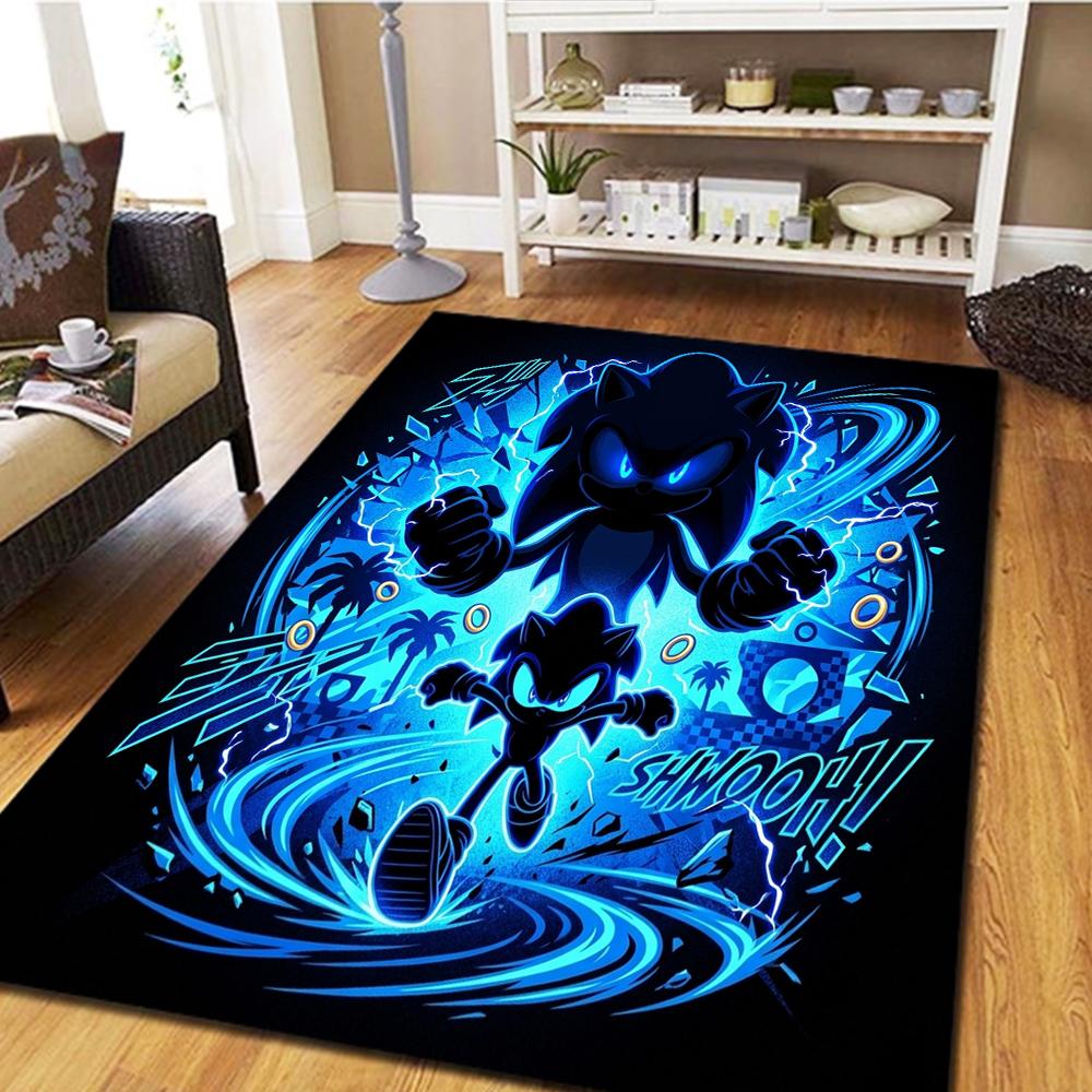 Sonic the Hedgehog Living Room Carpet & Bedroom Mat, Home Decor Cool Movie Play Floor Mat -HE52