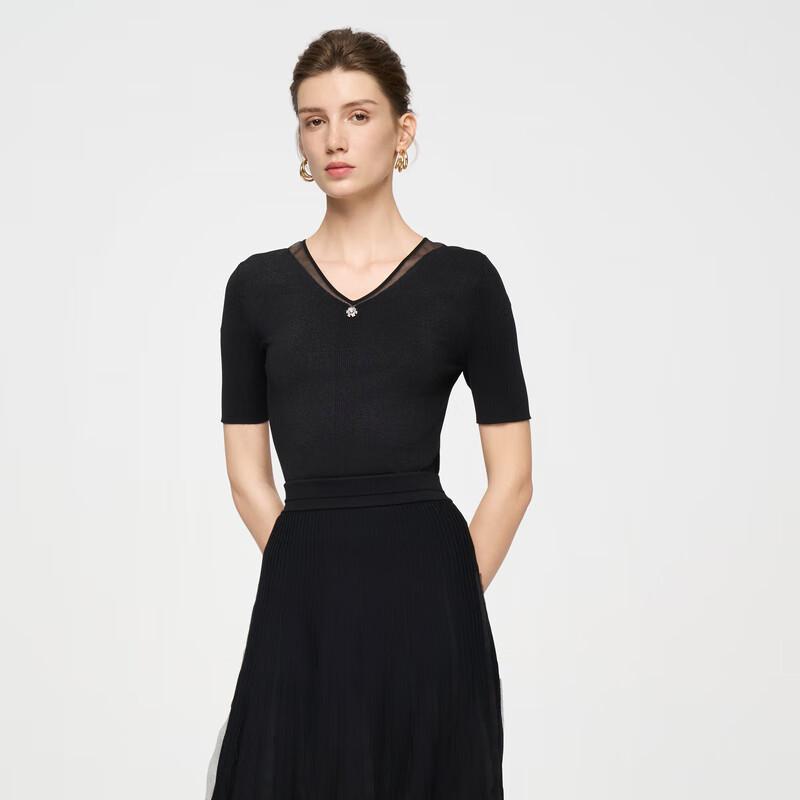 

Женский трикотажный топ ELLASSAY с V-образным вырезом, облегающего кроя