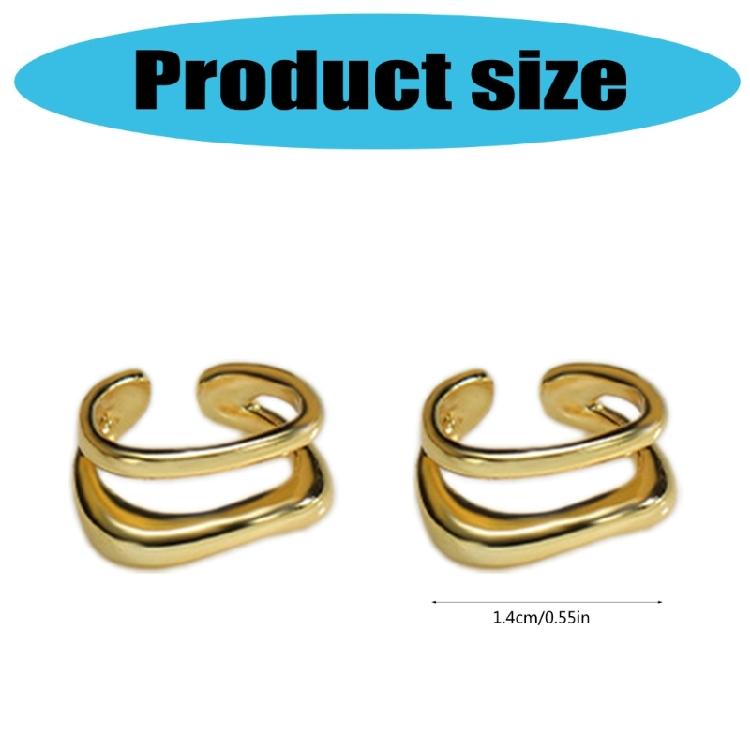 Elegant Irregular Double-Layer Line Ear Clip Comfortable Ear Bone Cuff Unisex Earrings Adornment Unique Christmas Gift