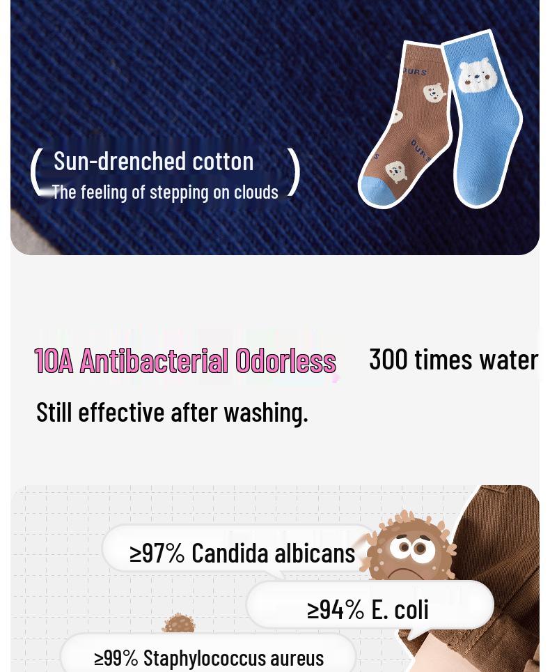 Spring & Autumn A-Class Odor-Resistant Antibacterial Cotton Mid-Calf Socks for Boys